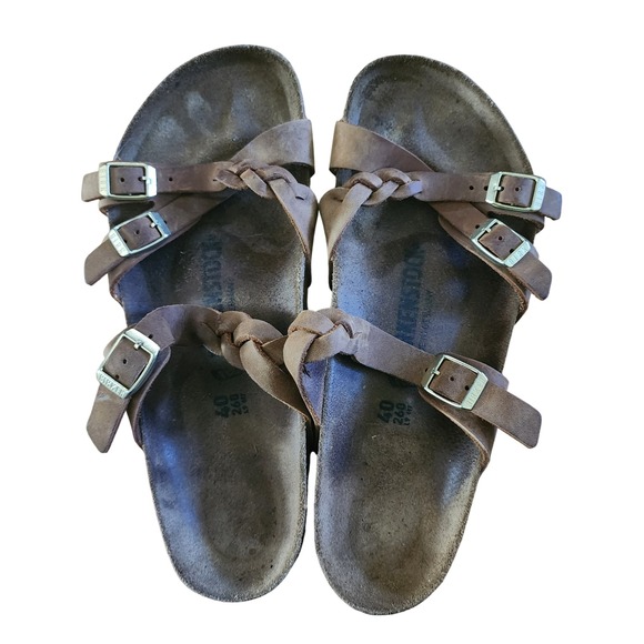 Birkenstock Buckley Braided Leather Sandals EU‎ 40 US 9 Brown Adjustable Buckle main image 0